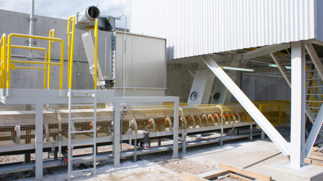 Typical transfer point of chute/ belt conveyor
